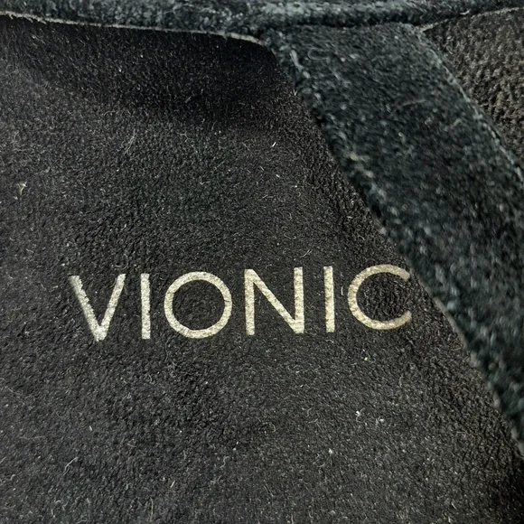 Vionic Lidia Suede Mary Jane Clog Mules Black Woman's 8 Ortho Comfort Boho Chic - Picture 2 of 13